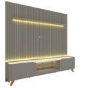 Ver imagem 1 de Rack com Painel Ripado para Tv até 85 Polegadas Led Pés Madeira 230cm Nobre/splendore Yescasa