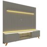 Rack com Painel Ripado para Tv até 85 Polegadas Led Pés Madeira 230cm Nobre/splendore Yescasa - 1
