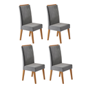 Ver imagem 2 de Kit 4 Cadeiras de Jantar Estofadas em Madeira Maciça Vegas Yescasa