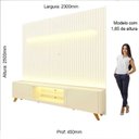 Ver imagem 4 de Rack com Painel Ripado para Tv até 85 Polegadas Led Pés Madeira 230cm Nobre/splendore Yescasa