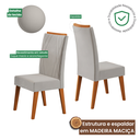 Ver imagem 5 de Kit 6 Cadeiras de Jantar Estofadas em Madeira Maciça Vegas Yescasa Bege/Marfim