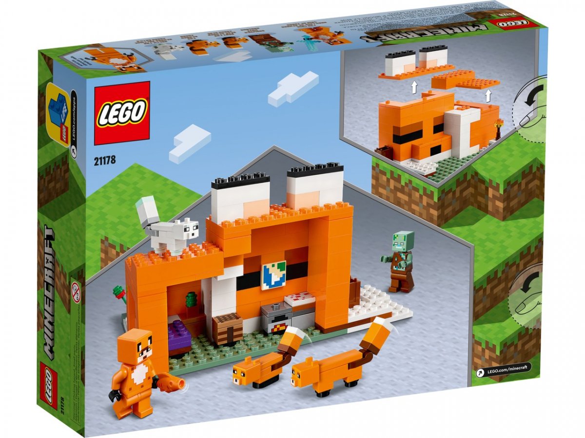 Lego Minecraft A Cabana Das Raposas 193 Peças - 21178 | MadeiraMadeira