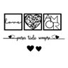 Kit 3 Quadro Casal Amor Frase para Todo Sempre Mdf Preta - 1