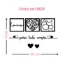 Kit 3 Quadro Casal Amor Frase para Todo Sempre Mdf Preta - 5