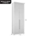 Ver imagem 2 de Guarda Roupa Solteiro Modulado 2 Portas 3 Gavetas 100% MDF Orion