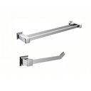 Ver imagem 1 de Porta Toalha de Banho Dupla 51cm e 01 Porta Toalhas de Rosto Cromado Ducon Metais