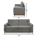 Ver imagem 2 de Sofá 2 Lugares 1,80m Living Lavinia Linho Cinza Adonai Estofados