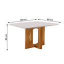 Ver imagem 3 de Mesa de Jantar Firenze 120x80 Cm Retangular com Vidro Castanho Cinamomo/off White