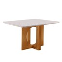 Ver imagem 1 de Mesa de Jantar Firenze 120x80 Cm Retangular com Vidro Castanho Cinamomo/off White