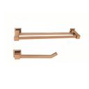 Ver imagem 1 de Porta Toalha de Banho Dupla 51cm e 01 Porta Toalhas de Rosto Rose Gold Ducon Metais