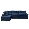 Sofá de Canto Retrátil e Reclinável com Molas LE 3,00x2,00m Viviane Suede Azul Madelina Decor - 3