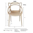 Ver imagem 4 de Kit 2 Cadeiras Allegra Design Cozinha Sala de Estar Jantar Empilhável - Bege