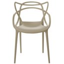 Ver imagem 3 de Kit 2 Cadeiras Allegra Design Cozinha Sala de Estar Jantar Empilhável - Bege