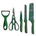 Ver imagem 1 de Jogo de Facas Natalinos Kit 6 Peças Tesoura Descascador Mesa Posta Celebre com Charme