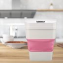 Ver imagem 2 de Lixeira Automatica Inteligente Sensor Smart Cesto Retratil a Prova D Agua Viagem Camping Rosa