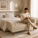 Ver imagem 6 de Recamier 180 cm em Suede para Quarto Banco Decorativo Beira Cama