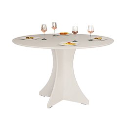 Mesa de Jantar Redonda Elisa 4 Lugares 90x90 Base em X em Mdf - Branco - 2