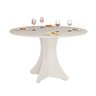 Mesa de Jantar Redonda Elisa 4 Lugares 90x90 Base em X em Mdf - Branco - 2