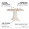 Mesa de Jantar Redonda Elisa 4 Lugares 90x90 Base em X em Mdf - Branco - 3