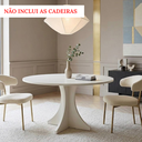 Ver imagem 2 de Mesa de Jantar Redonda Elisa 4 Lugares 90x90 Base em X em Mdf - Branco