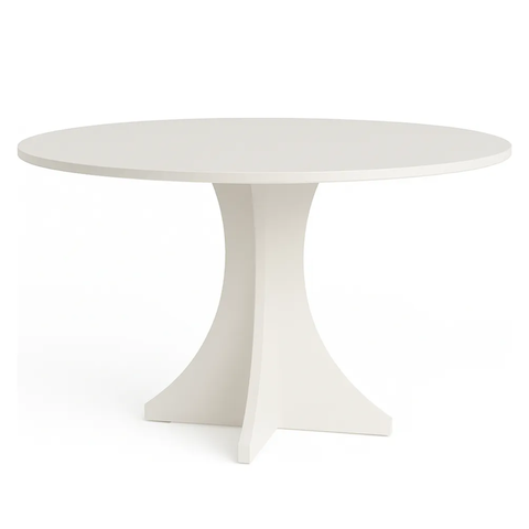 Mesa de Jantar Redonda Elisa 4 Lugares 90x90 Base em X em Mdf - Branco
