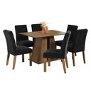 Ver imagem 2 de Conjunto Sala de Jantar Mesa Tampo de Madeira 6 Cadeiras Rustic/oxford Fabiana Madesa