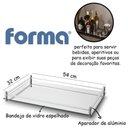 Ver imagem 2 de Bandeja Vidro Espelhada Decorativa Aparador Grande 54x32 Cm