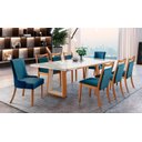 Ver imagem 2 de Sala de Jantar Moderna Retangular 8 cadeiras 2,20x1,10m - Cristal - Requinte Salas