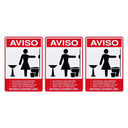 Ver imagem 1 de Combo 6 Placas De Sinalização Aviso Mantenha O Banheiro Limpo Feminino 15x20 Acesso - S-231 F9e
