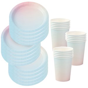 Kit Descartáveis para Comemorações Prato e Copo com 60 Peças Silverfestas