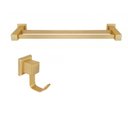 Ver imagem 1 de Kit com Porta Toalha de Banho Duplo 62cm e 01 Cabide Ouro Fosco Ducon Metais