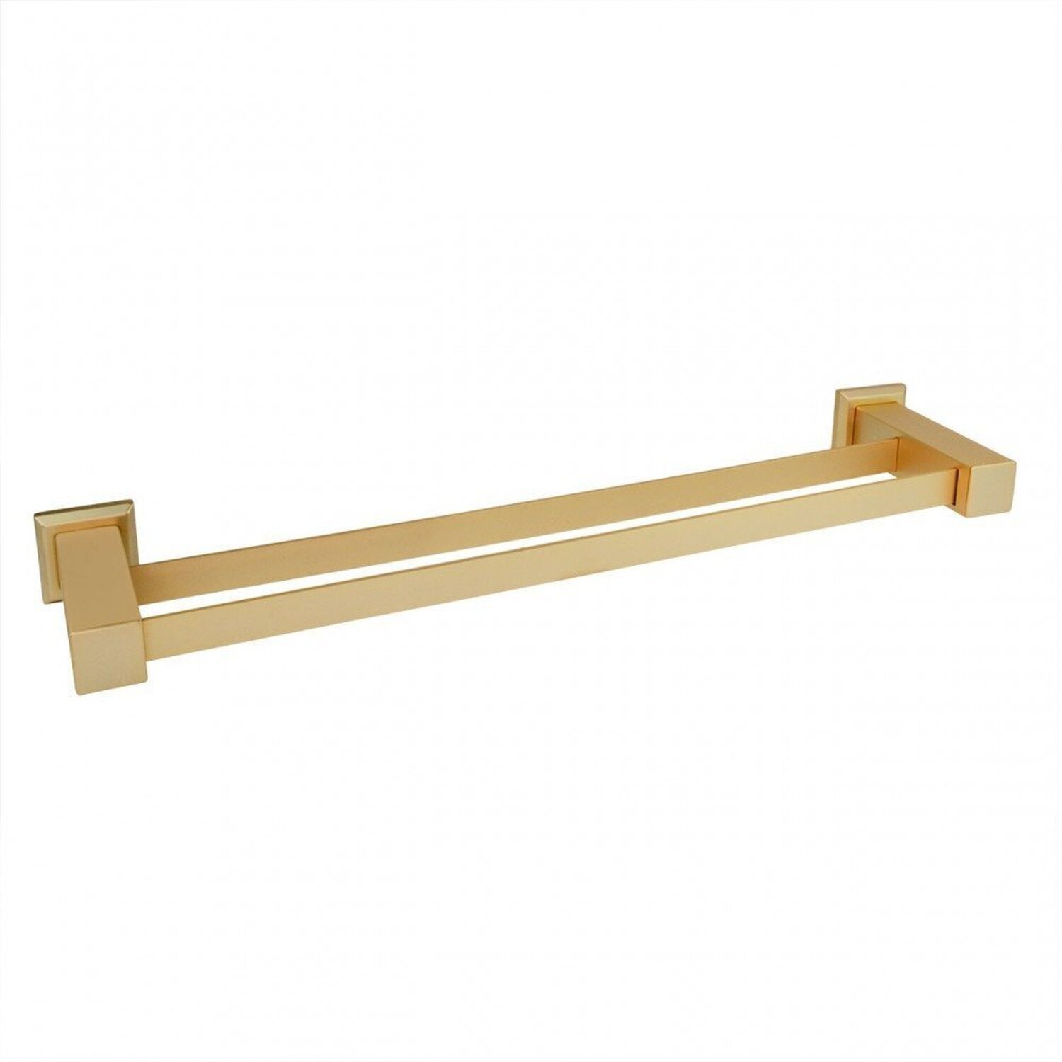 Kit com Porta Toalha de Banho Duplo 62cm e 01 Cabide Ouro Fosco Ducon Metais - 2