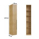 Ver imagem 3 de Guarda Roupa Modulado 40 Cm 1 Porta com Prateleiras 100% Mdf Cor:savana