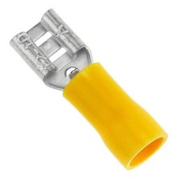200un Terminal Fêmea Faston Pré-isolado 4mm a 6mm Amarelo - 1