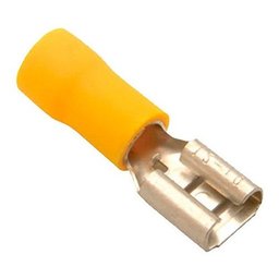 200un Terminal Fêmea Faston Pré-isolado 4mm a 6mm Amarelo - 4