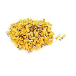 200un Terminal Fêmea Faston Pré-isolado 4mm a 6mm Amarelo - 3