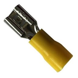 200un Terminal Fêmea Faston Pré-isolado 4mm a 6mm Amarelo - 5
