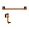 Kit com Porta Toalha de Banho 62cm e 01 Cabide Rose Gold Ducon Metais - 1