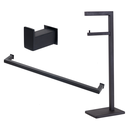 Ver imagem 1 de Kit de Acessórios para Banheiro com 3 Peças em Aço Inox Preto Fosco Texturizado com Toalheiro Simple