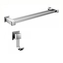 Ver imagem 1 de Kit com Porta Toalha de Banho Duplo 62cm e 1 Cabide Ducon Metais