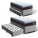 Ver imagem 1 de Cama Box com Colchão de Espuma D33 Pillow Top Comfort Luxo + Auxiliar de Molas Unique Solteiro 88cm