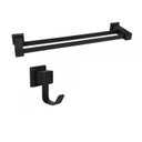 Ver imagem 1 de Kit com Porta Toalha de Banho Duplo 62cm e 1 Cabide Ducon Metais