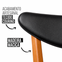 Ver imagem 3 de Kit 8 Cadeiras de Jantar Floripa Madeira Mel Courino Preto