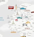 Ver imagem 2 de Papel de Parede Infantil Mapa Mundi ( Auto Adesivo Fosco )