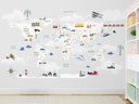 Ver imagem 1 de Papel de Parede Infantil Mapa Mundi ( Auto Adesivo Fosco )
