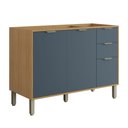 Ver imagem 1 de Balcão de Cozinha Colors 120 cm 3 Portas 2 Gavetas Freijó Azul Secreto - Kits Paraná