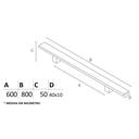 Ver imagem 2 de Puxador Duplo DF 926-Inox 304 - Red Gold - 60 cm