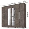 Guarda Roupa Casal Parma 6 Portas com Espelho Gris Montano Touch - 4