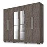 Guarda Roupa Casal Parma 6 Portas com Espelho Gris Montano Touch - 1