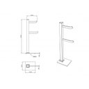 Ver imagem 4 de Kit 1 Papeleira de Chão Dupla Ouro Fosco e 1 Porta Toalhas de Bancada Ouro Fosco com Vidro Incolor D